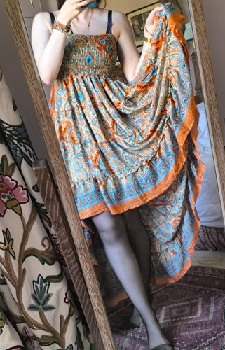 Vintage silk indian strapless - indian,