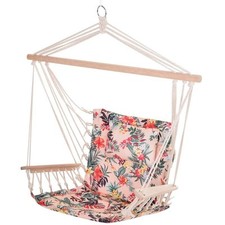 Garden Hanging Hammock Chair Rope Seat Padded Floral Patio Swing 100kg