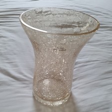 Clear Crackle Art Glass Vase