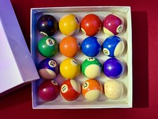 Pool balls. UK Regulation 16 Spots and Stripes Pool Ball Set 2" Billiard Ball.