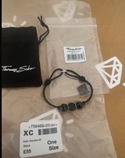 Thomas Sabo Silver Obsidian Karma Bracelet ,Black