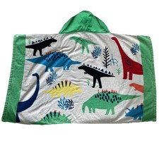 Fun Dinosaur Themed Hooded Kids Beach Towel With Poppers VGC