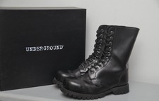 Underground Steel Cap Black Leather Commando 7703 Combat Boots Size UK5