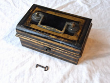 Antique/Vintage Rounded Top Heavy Duty Metal Cash Box With Key