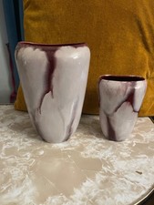 Vase x 2 Marble style purple