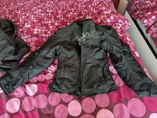 Ixon Diva Star Lady Black (Motorcycle Motorbike Jacket) Size EU S / UK 10
