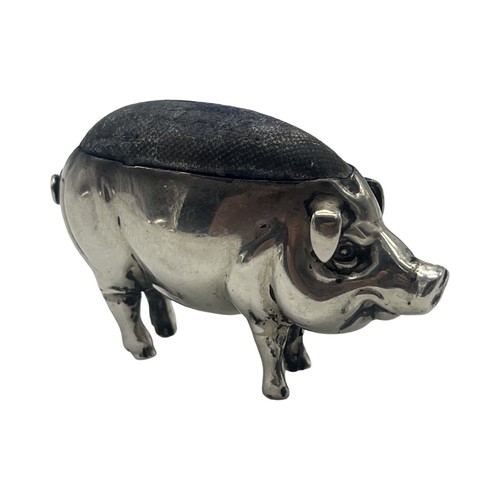 Novelty silver pig pin - a,