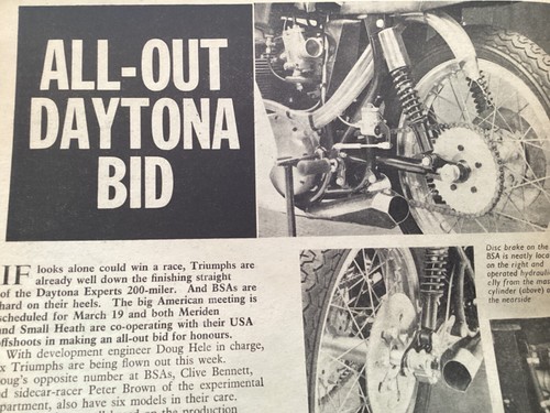 Bsa triumph daytona - bsa, 67