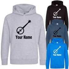 Childs Hoodie Banjo Hoodie Personalised Kids Hoody Custom Hoody Boys