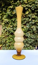 Empoli Amber Cased Glass Stem Vase, in v.g.c.