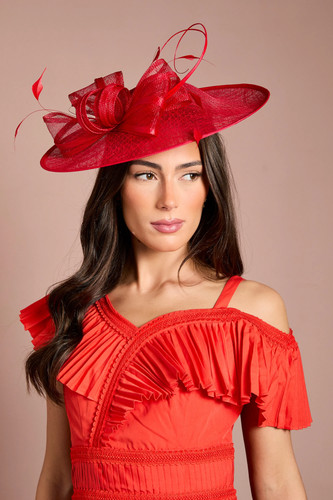 Coast red fascinator - red, womens