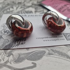 Silver Red Ear Weights Organic