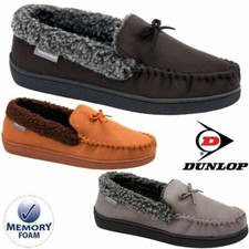 DUNLOP MENS MOCCASIN SLIPPERS