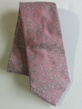 New ALEXANDRE Savile Row pink and patterned silk tie - Made In England