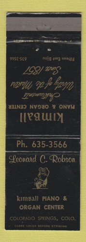 Matchbook cover kimball - matchbook,