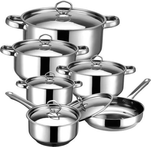 Pcs stainless steel pots - 12,
