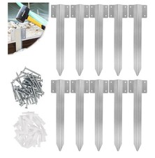 Railway Sleeper Brackets 10 Pack - Straight Edge Timber Railway Sleeper Stakes