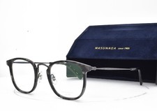 MASUNAGA Eyeglasses Shiny Black Grey Titanium PANTO GMS 828 #49 46-22-145