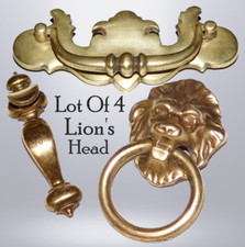Antique Victorian Brass Lions