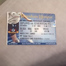 4/10/2003  Tottenham v Everton Ticket