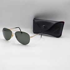 Vintage Sunglasses PIERRE CARDIN  Pilot Gold & Case 1980s Top Gun Narco