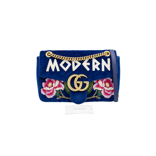 Gucci blue matelassé velvet - blue,