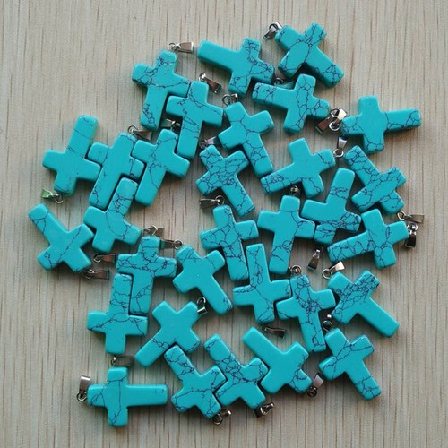Crystal necklace carved cross - carved,