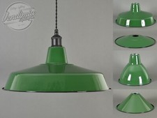Factory Green Classic Vintage Industrial Factory Enamel Light Shade Pendant