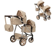 Celuna Total Twin Pram Stone