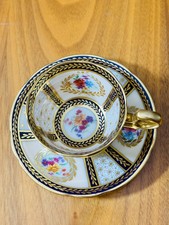 Antique Paragon Queen Mary Service #8902 Footed Scalloped Demitasse Cup & Saucer