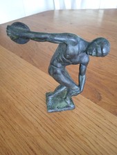 Vintage Bronze Figurine Of Myron Ancient Greek Athlete Nice Patina heavy 3 lbs 