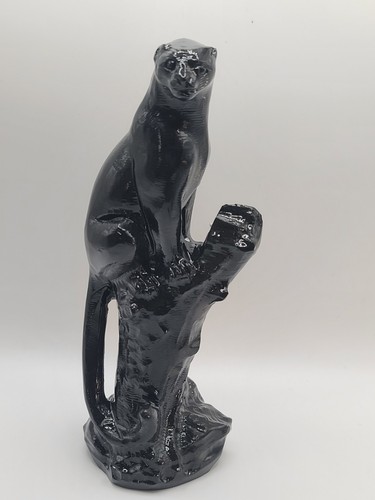 Natural obsidian leopard - obsidian,