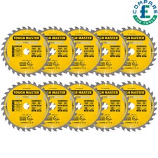 TCT Circular Saw Blade 165mm Pack of 10, 20mm Bore Mitre Saw Circular Saw