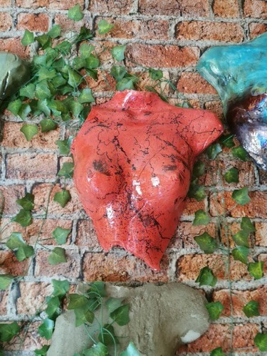 Large raku ceramic female - raku,