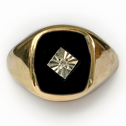Vintage 9ct gold black - 9ct, &