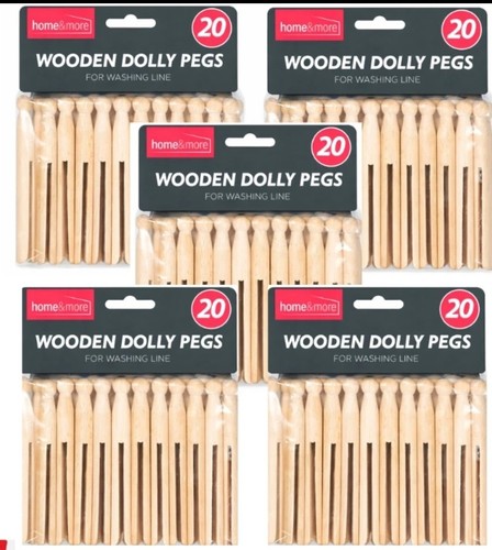 100 wooden dolly pegs clothes - dolly,