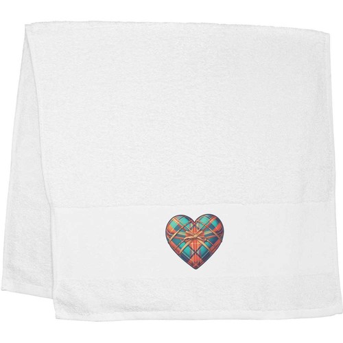 Tartan love heart hand towel - love, heart'
