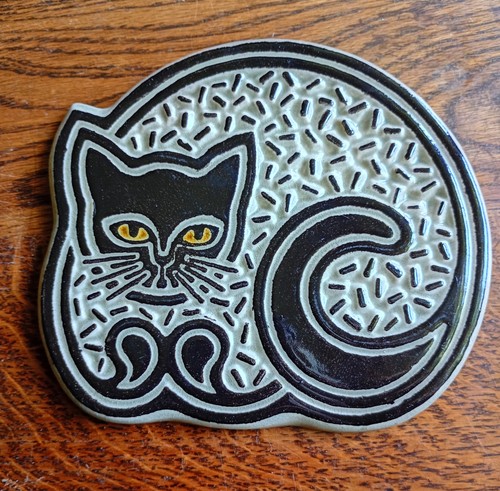 Vintage ceramic cat wall - ceramic,