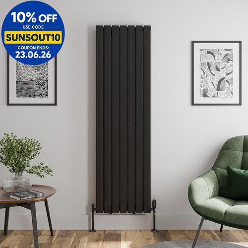 Black designer radiator - black,