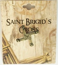 Saint Brigid's of Ireland Cross Bronze Pin Brooch & Prayer Feast Day Feb 1st