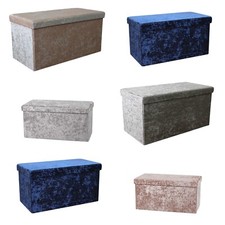 Crushed Velvet Large Ottoman