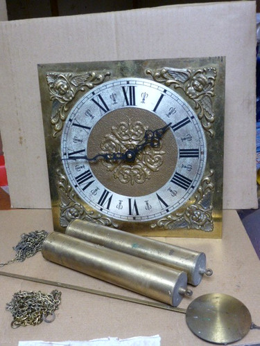 Old brass wall clock - 9, 7/8"