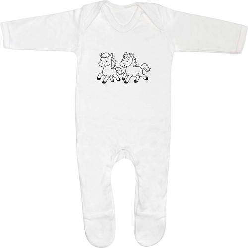 Running horses baby romper - 'running, horses'