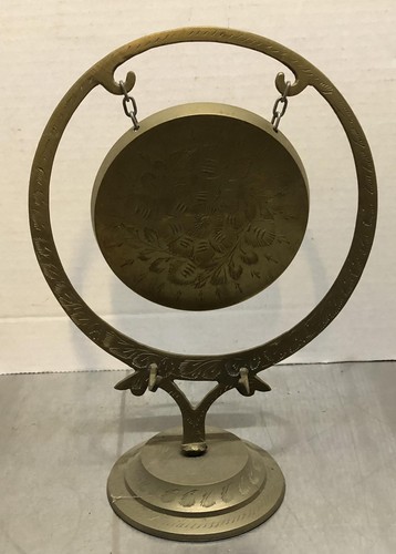 Brass dinner gong h - brass, 9''h
