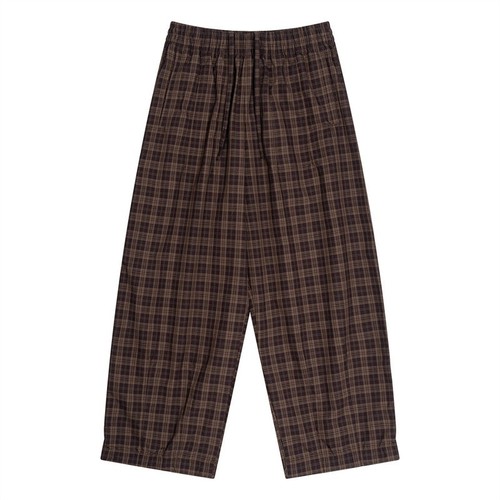 Men retro plaid loose wide - loose, leg