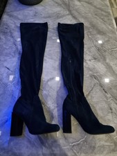 Navy Blue over-the-knee boots