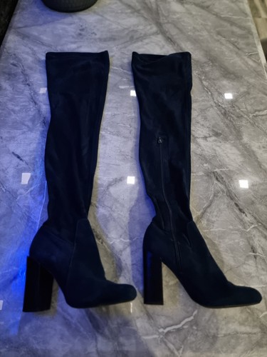 Navy blue over - over-the-knee, boots