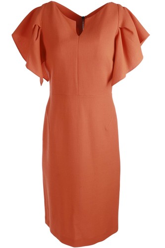 Roland mouret orange wool midi - roland,