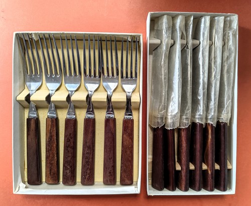 Vintage knife fork sets - fork,