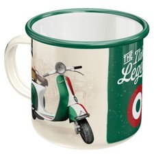 Retro Enamel Mug 360ml Vespa -